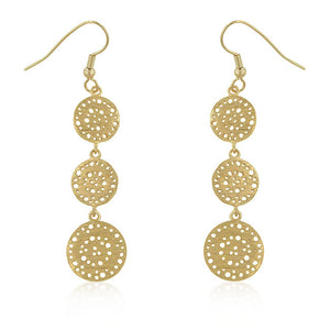 Golden Filigree Circle Earrings