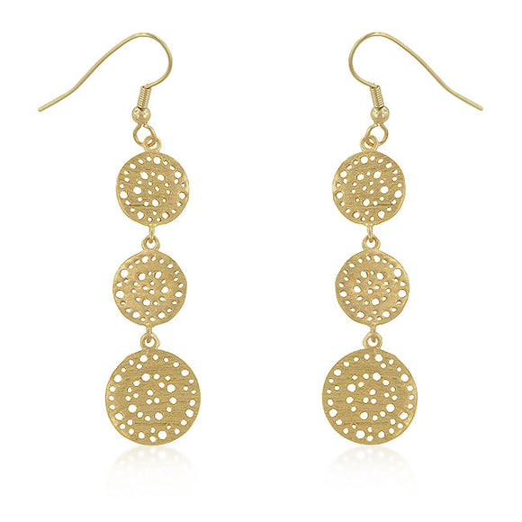 Golden Filigree Circle Earrings