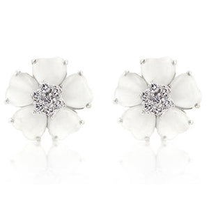 White Flower Nouveau Earrings