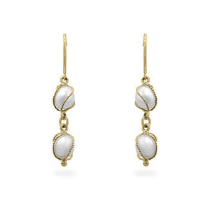 Yellow Gold Pearl Drops