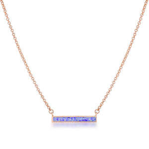 Rose Gold Plated Purple Opal Bar Necklace