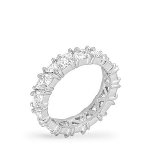 Rhodium Plated Trillion Eternity Band