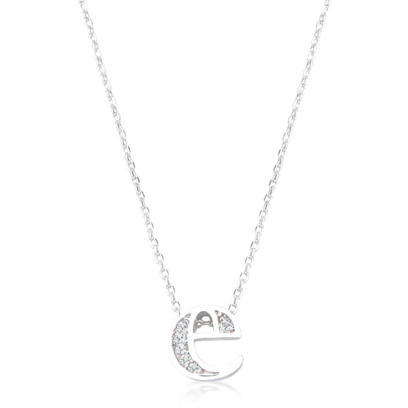 Pave Initial E Pendant